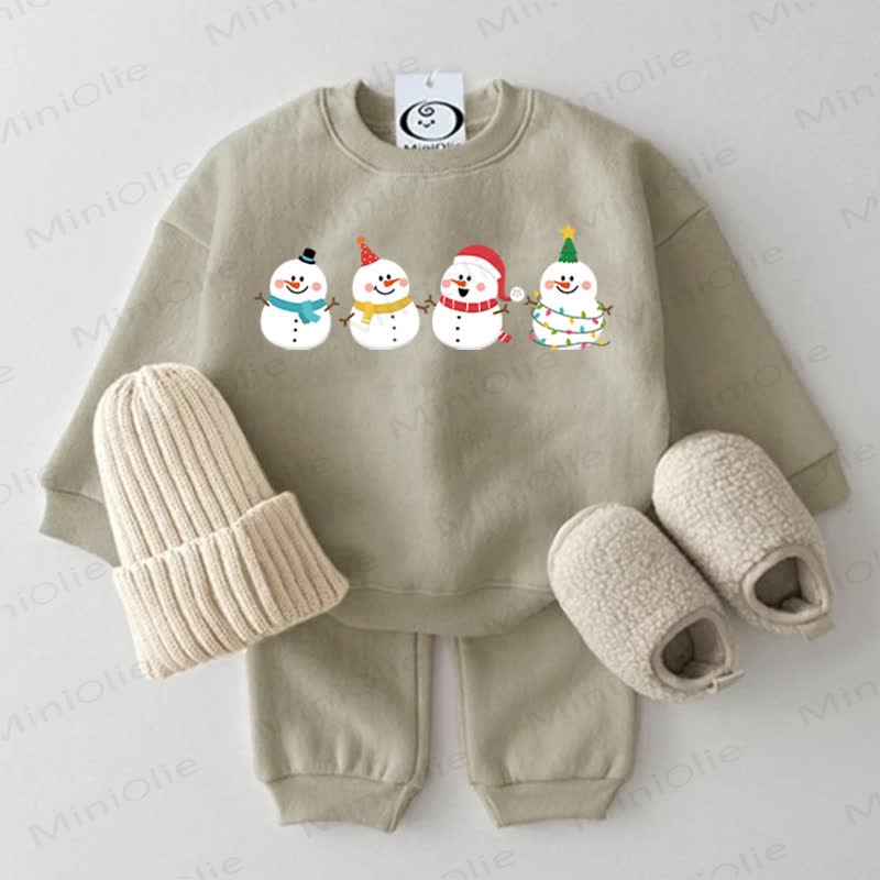 Baby Chritsmas Snowma Sweatshirt 2-piece Set - Grey Green - 2-3T - image 1