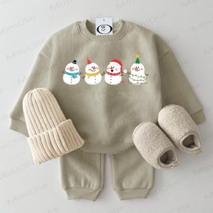 Baby Chritsmas Snowma Sweatshirt 2-piece Set - Grey Green - 2-3T - image 1