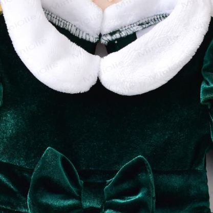 Baby Girl Collar Bow Christmas Lantern Sleeves Party Dress - image 2