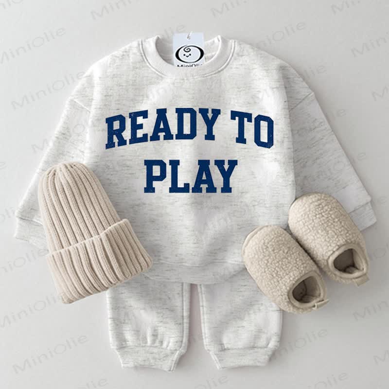 READY TO PLAY Baby Light Grey Sweatshirt 2-piece Set - Light Grey - 2-3T - image 1