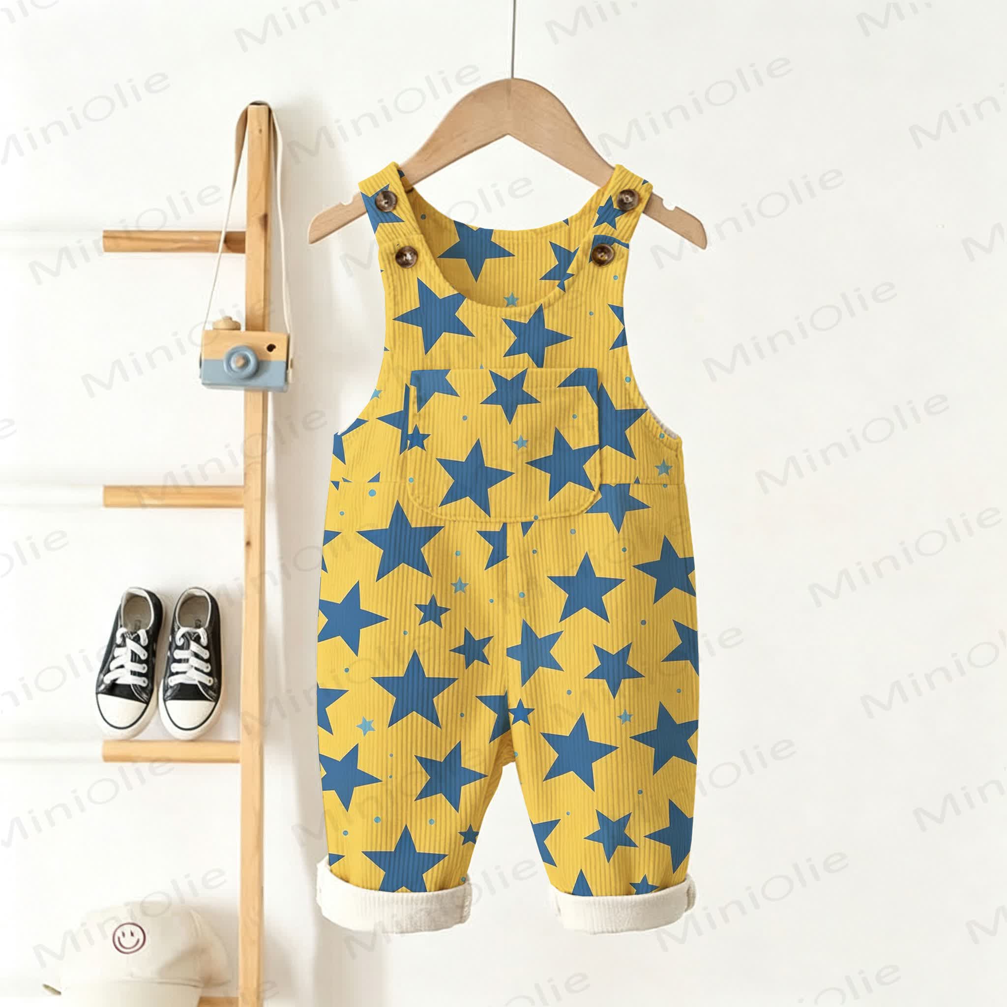 Baby Toddler Star Pocket Corduroy Overalls - Yellow - 3-5T - image 1