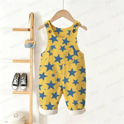 Baby Toddler Star Pocket Corduroy Overalls - Yellow - 3-5T - image 1
