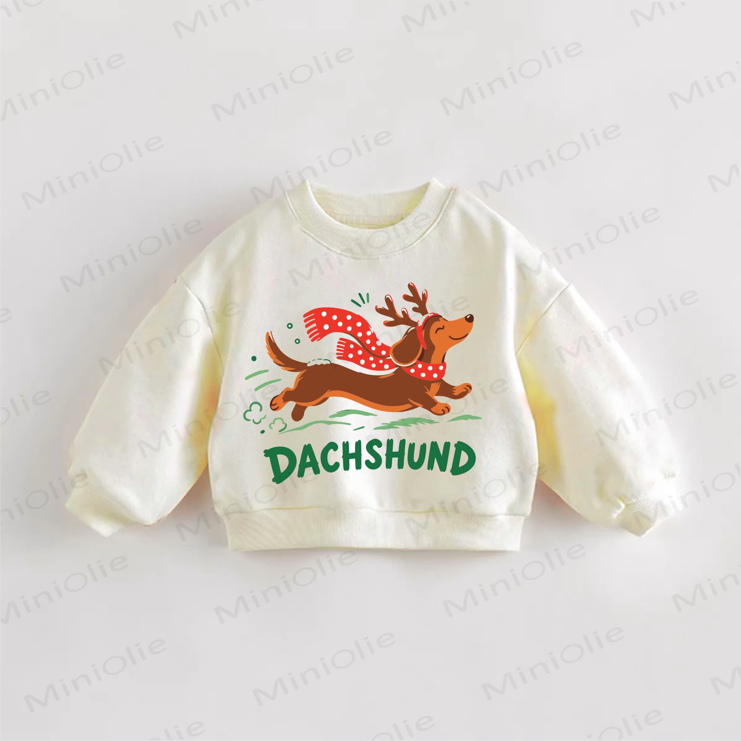 DACHSHUND Baby Toddler Cream Sweatshirt - Cream - 3-5T - image 1