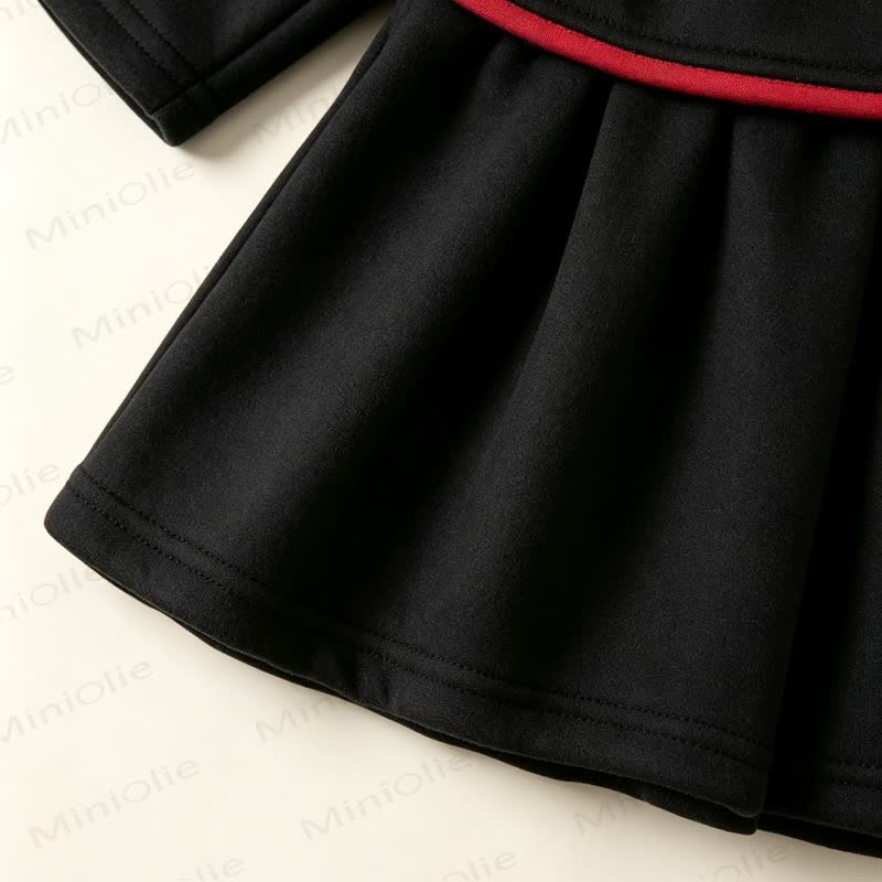 Baby Girl Christmas Black Cape Doll Collar Outerwear with Hat - image 7