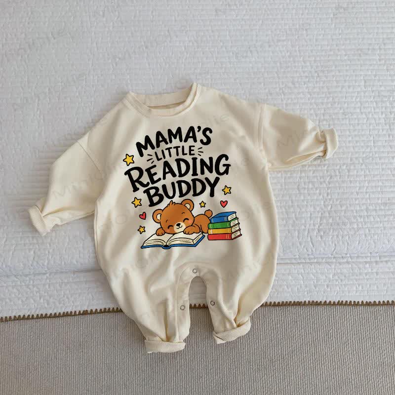 MAMA'S LITTLE READING BUDDY Baby Bear Reading Books Beige Romper - Beige - 2-3T - image 1