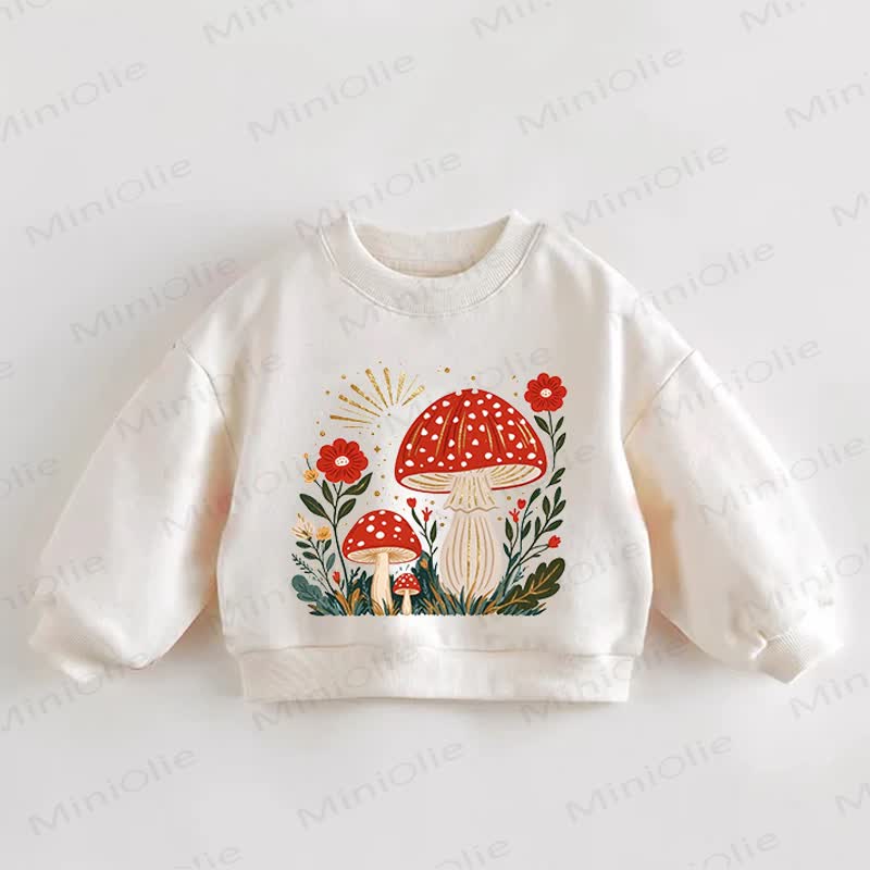 Baby Toddler Mushroom Thicket Cream Sweatshirt - Cream - 3-5T - image 1