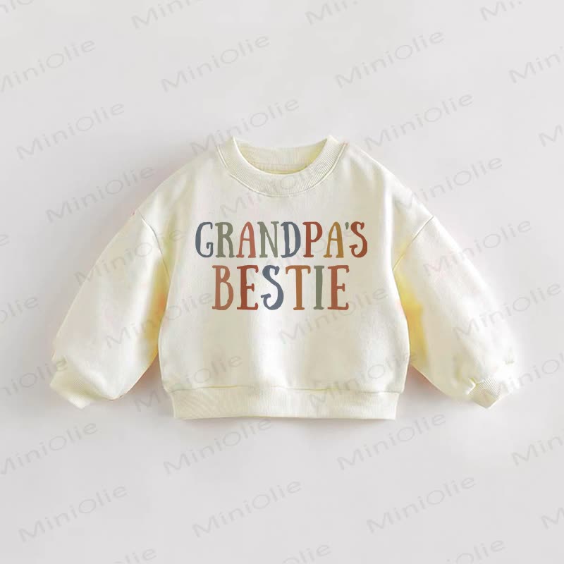 GRANDPA'S BESTIE Baby Toddler Cream Sweatshirt - Cream - 3-5T - image 1