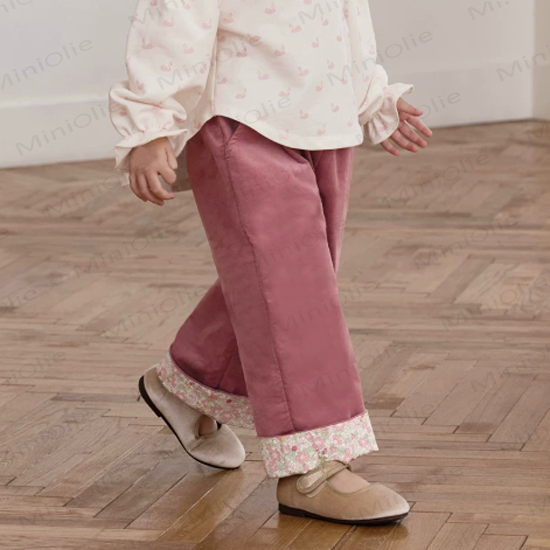 Toddler Pink Floral Patchwork Corduroy Pants - image 2