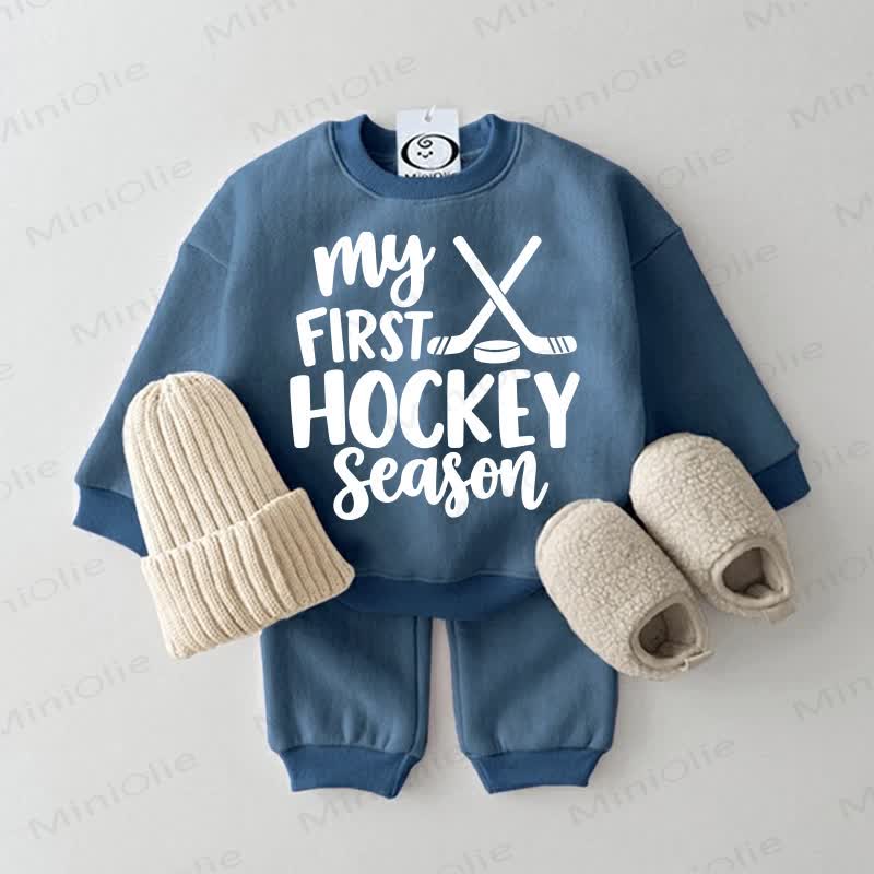 MY FIRST HOCKEY SEASON Baby 2-piece Green Set - Blue - 2-3T - image 2
