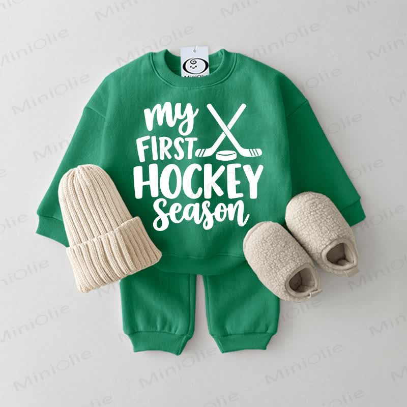 MY FIRST HOCKEY SEASON Baby 2-piece Green Set - Green - 2-3T - image 1