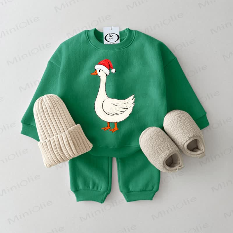 Baby Christmas Goose Green 2-piece Set - Green - 2-3T - image 1