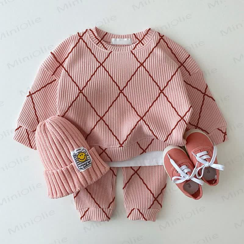Baby Plaid Pink Waffle 2-piece Set - Pink - 2-3T - image 1