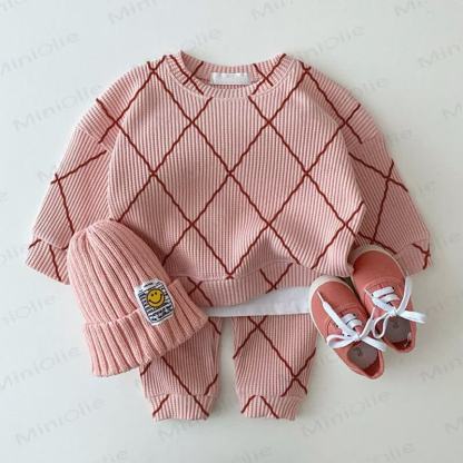 Baby Plaid Pink Waffle 2-piece Set - Pink - 2-3T - image 1