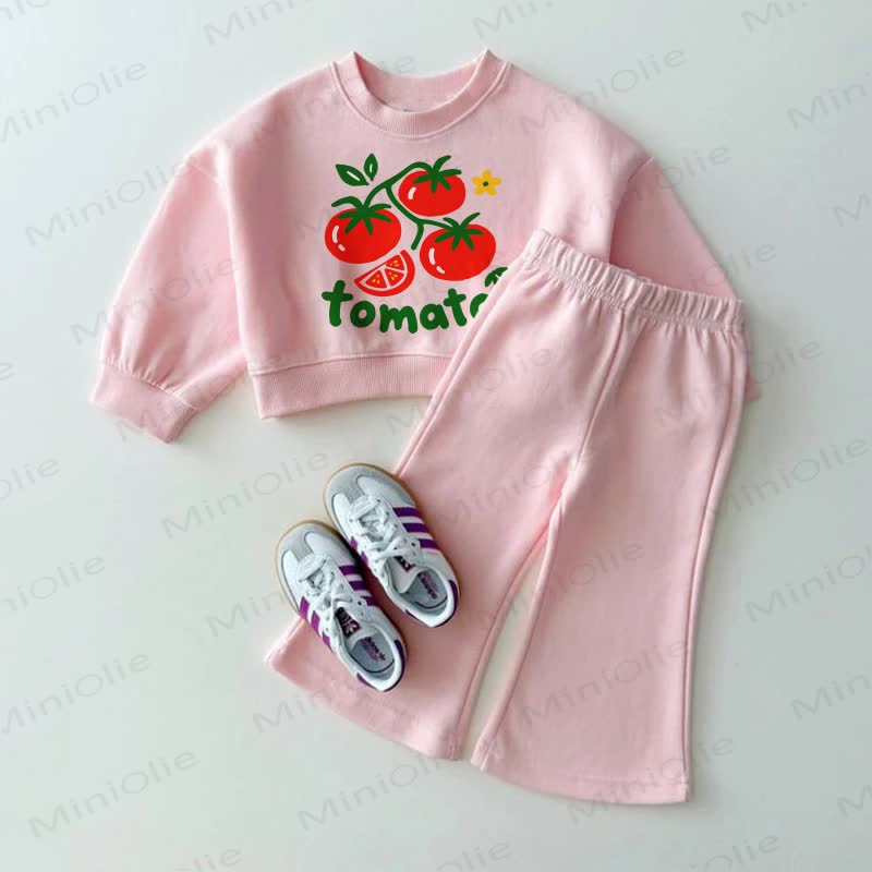 TOMATO Baby Pink Sweatshirt and Flare Pants 2-piece Set - Pink - 3-4T - image 1