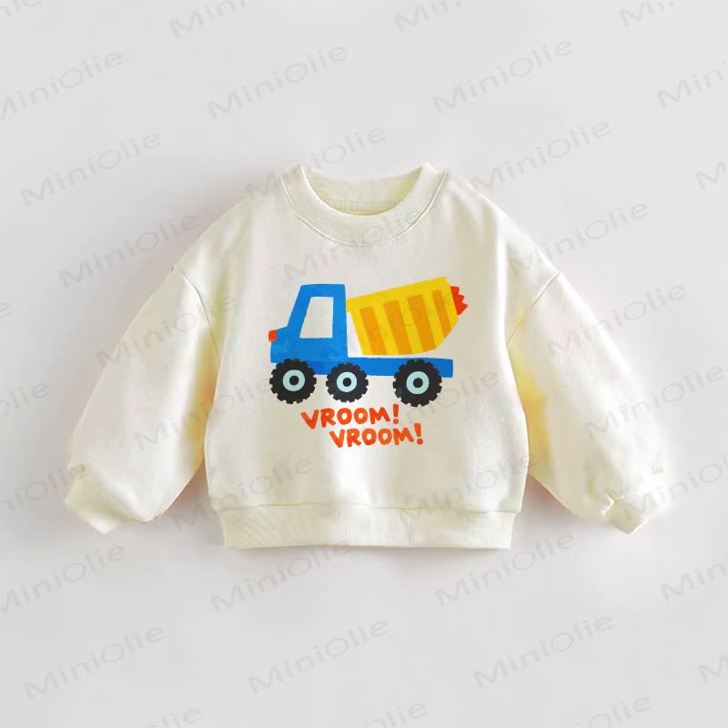 VROOM! VROOM! Baby Toddler Truck Cream Sweatshirt - Cream - 3-5T - image 1