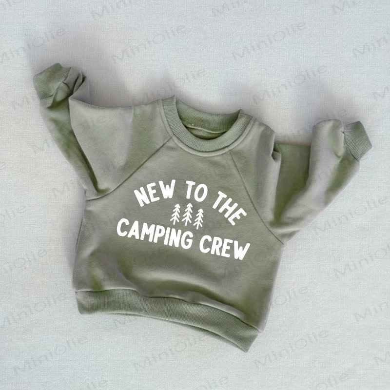 NEW TO THE CAMPING CREW Baby Toddler Grey Green Sweatshirt - Grey Green - 3-5T - image 1