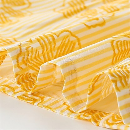 Toddler Kid Yellow Striped Flower Sleeveless Dress - image 6