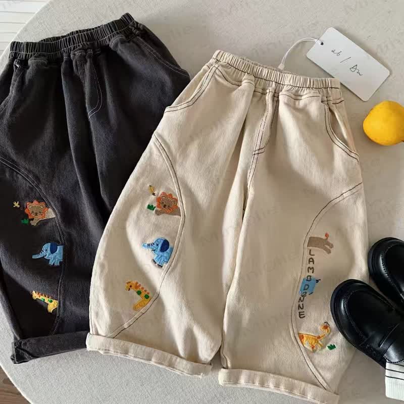 Toddler Cartoon Patch Casual Cotton Pants - image 1