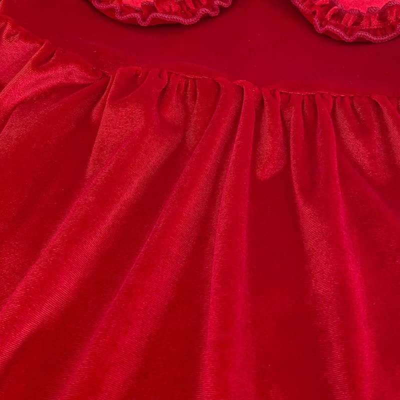 Toddler Girl Christmas Ruffle Collar Dress - image 5