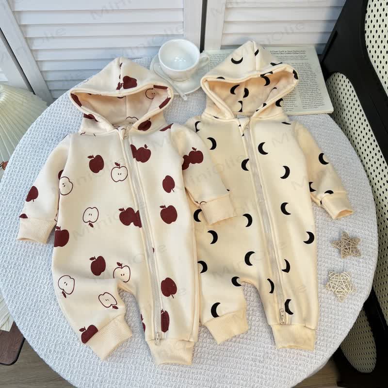 Baby Toddler Fleece Hooded Romper - image 2