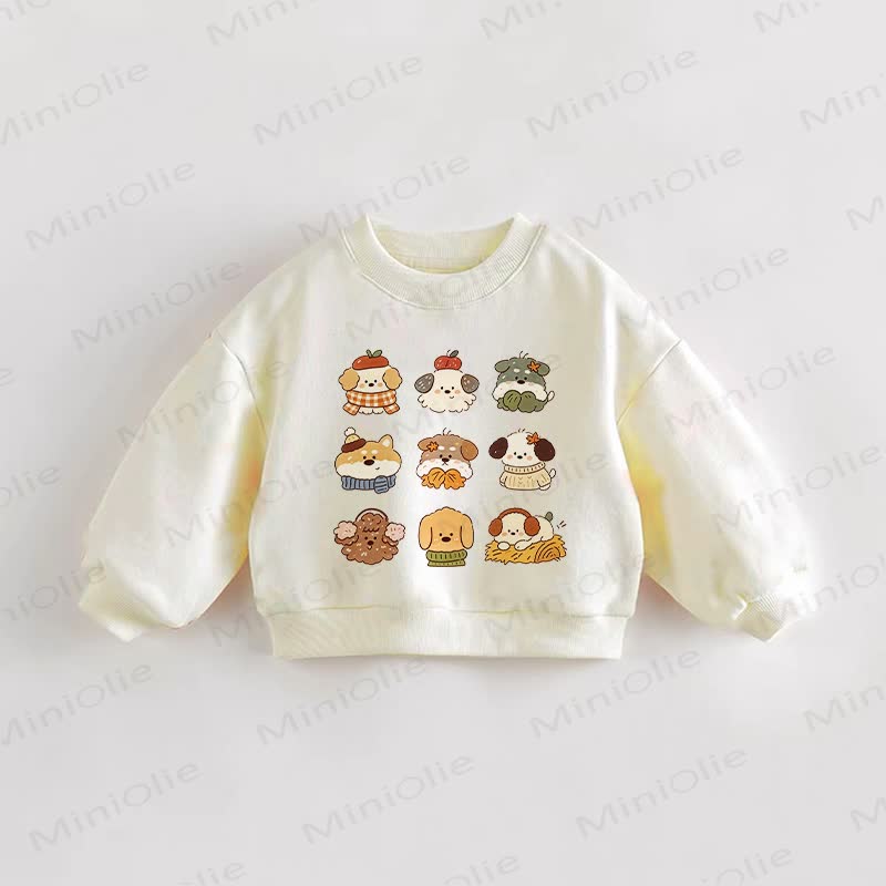 Baby Toddler Dogs Cream Sweatshirt - Cream - 3-5T - image 1