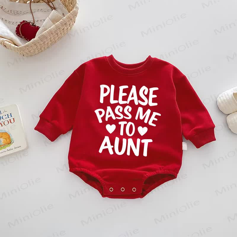 PLEASE PASS ME TO MY AUNT Baby Red Bodysuit - Red - 18-24M - image 1