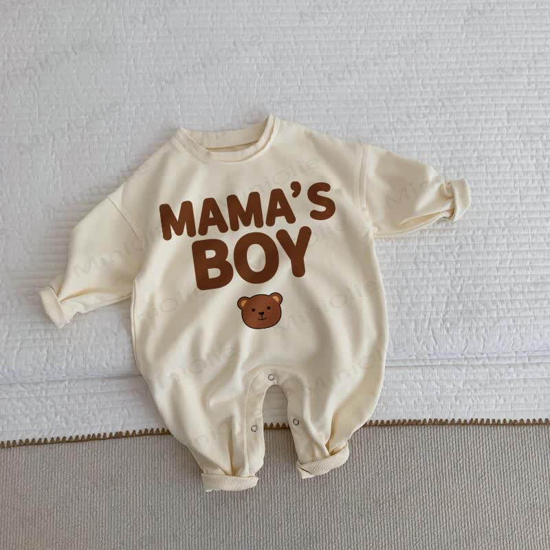 MAMA'S BOY Baby Bear Beige Romper - Beige - 2-3T - image 1