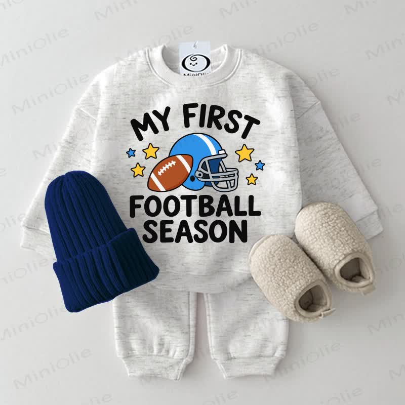 MY FIRST FOOTBALL SEASON Baby Light Grey Sweatshirt 2-piece Set - Light Grey - 2-3T - image 1