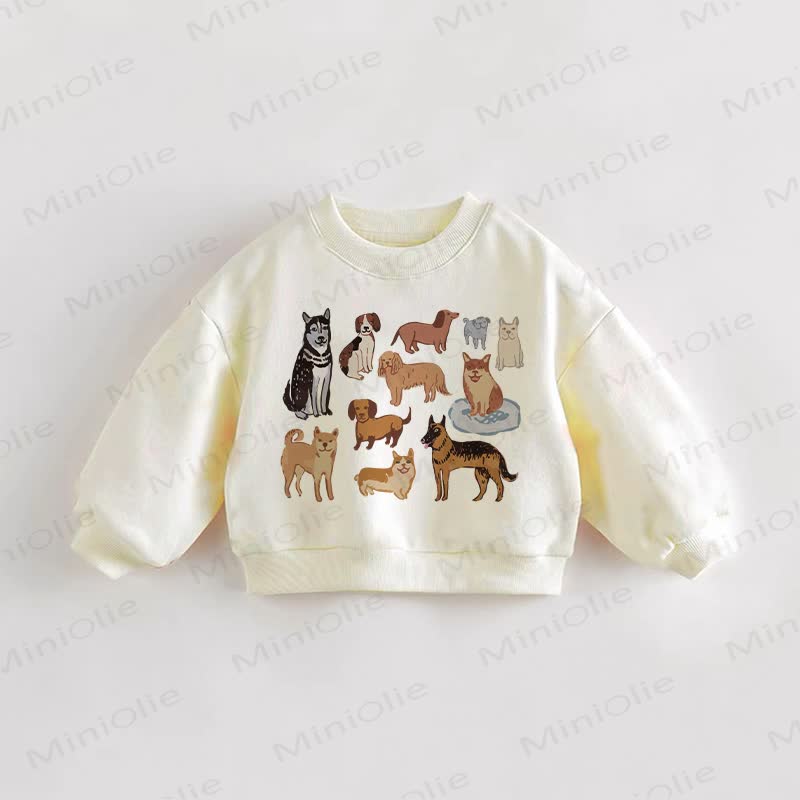 Baby Toddler Puppy Sweatshirt - Cream - 3-5T - image 1