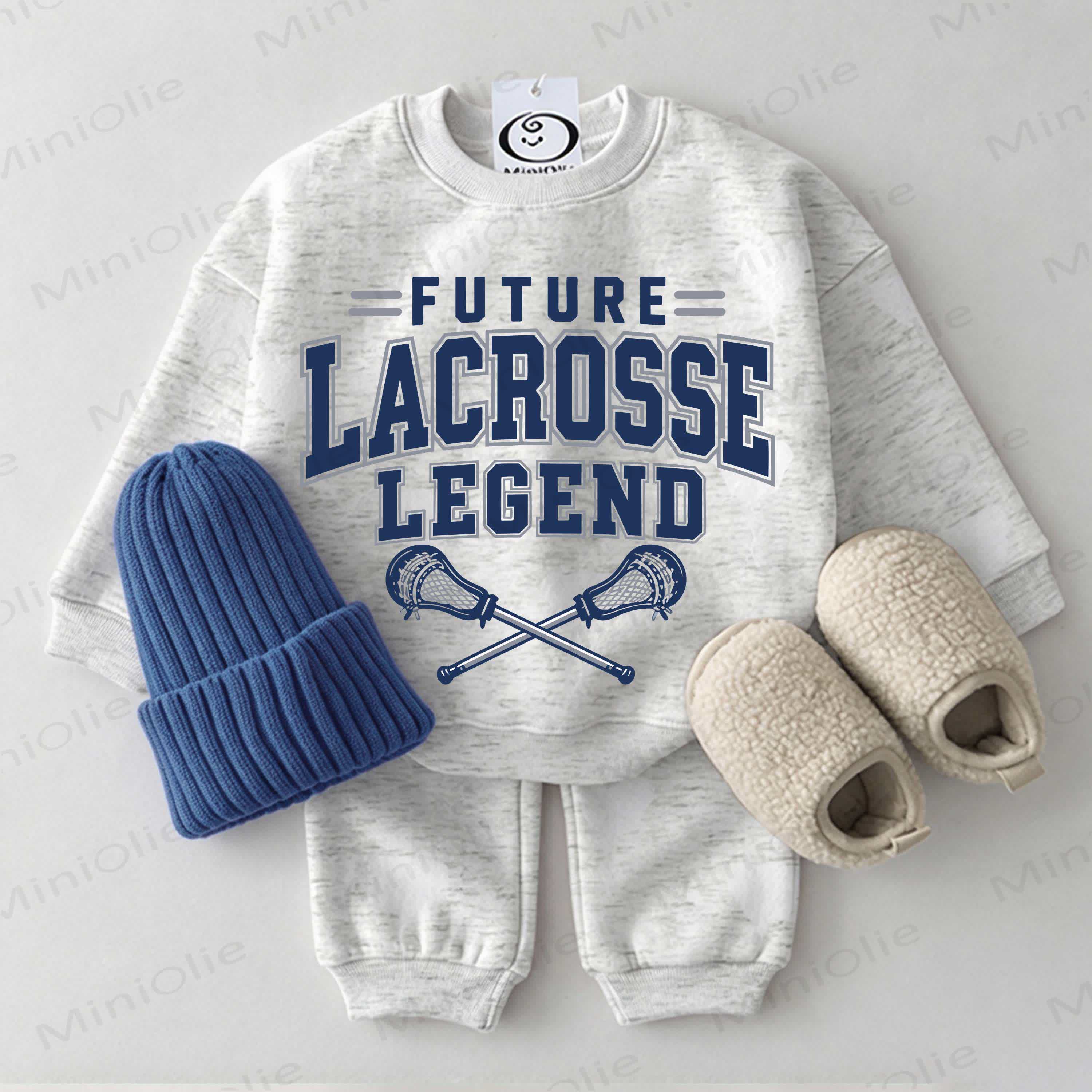 FUTURE LACROSSE LEGEND Baby Toddler Lacrosse Light Grey Sweatshirt 2-piece Set - Light Grey - 2-3T - image 1