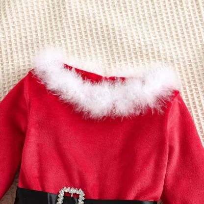 Toddler Girl Red Christmas Star Tulle Dress - image 4