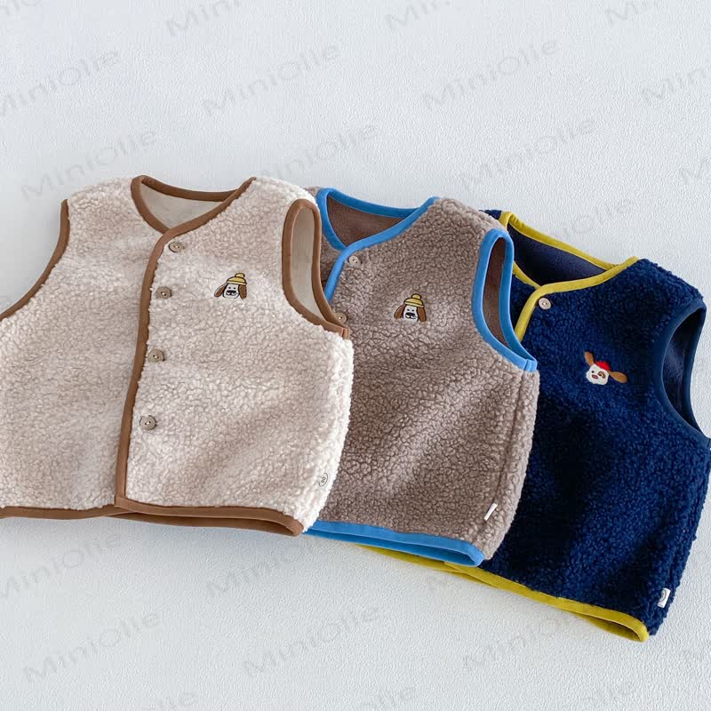 Baby Toddler Boy Fleece Dog Front Outerwear Vest - image 2
