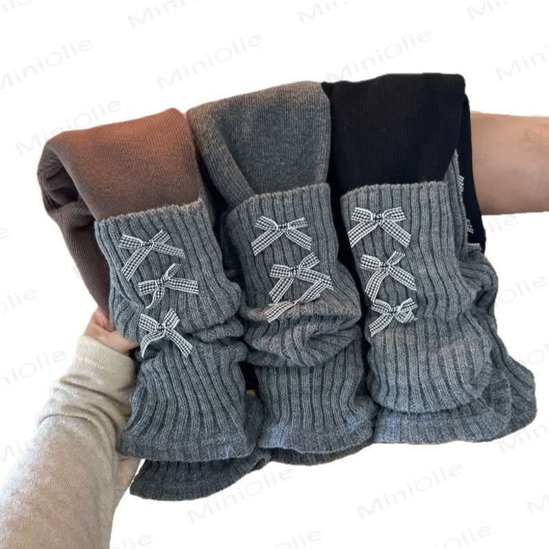 Toddler Girl Fleece Ribbed Bow Leggings - image 7