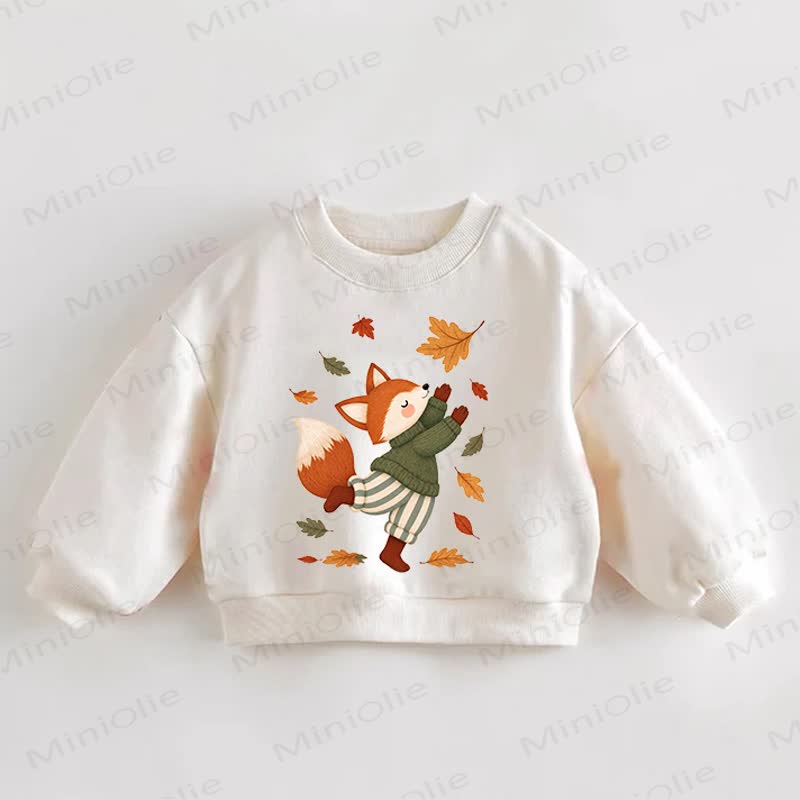 Baby Fox Print Cream Sweatshirt - Cream - 3-5T - image 1
