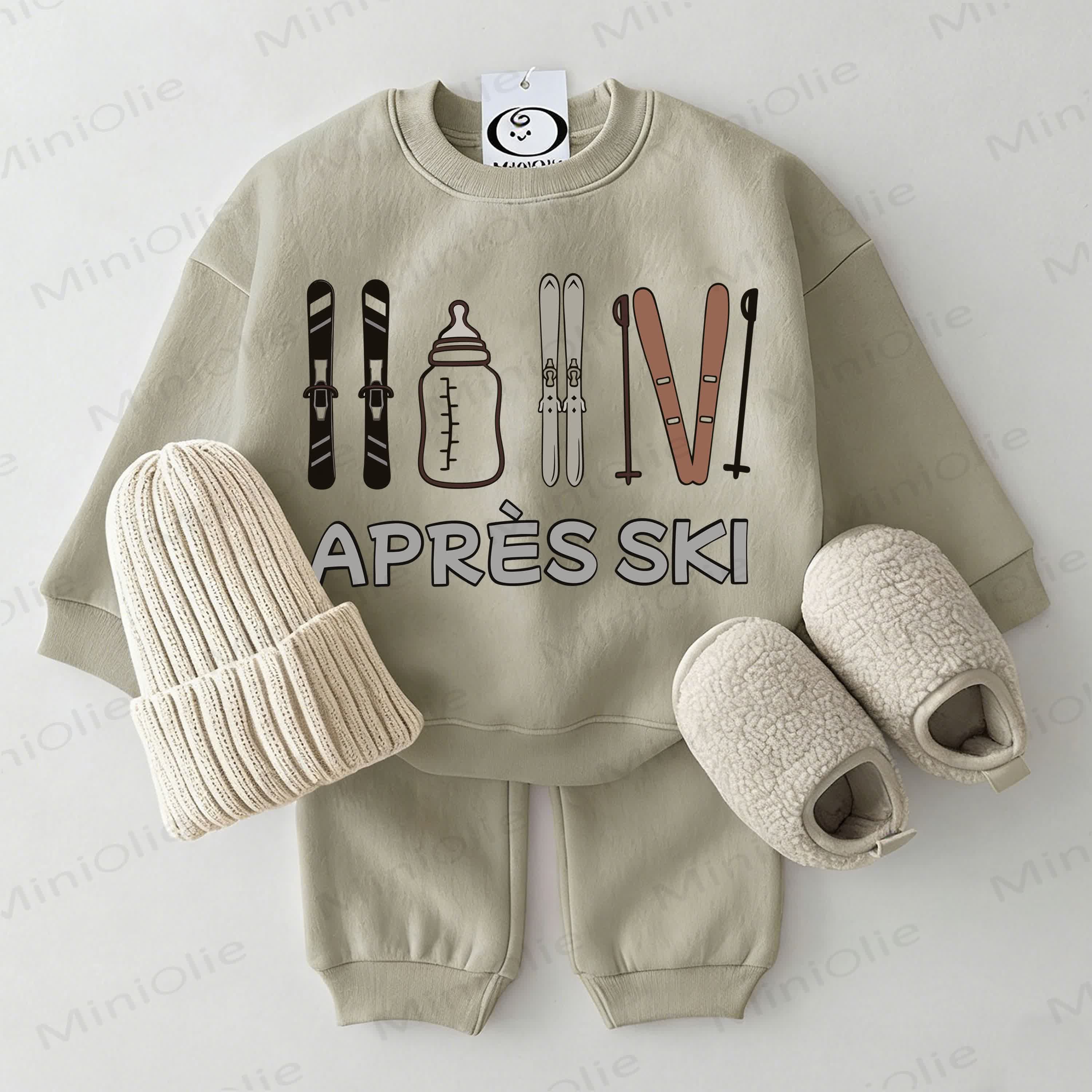 APRES SKI Baby Sweatshirt 2-piece Grey Green Set - Grey Green - 2-3T - image 1