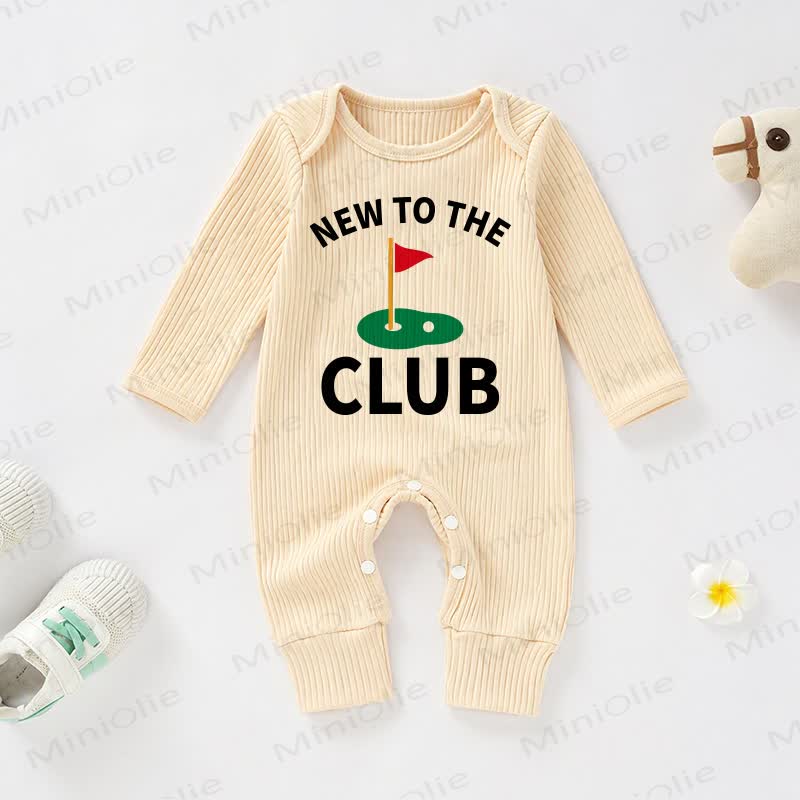 NEW TO THE CLUB Baby Golf Apricot Ribbed Long-Sleeve Romper - Apricot - 18-24M - image 1
