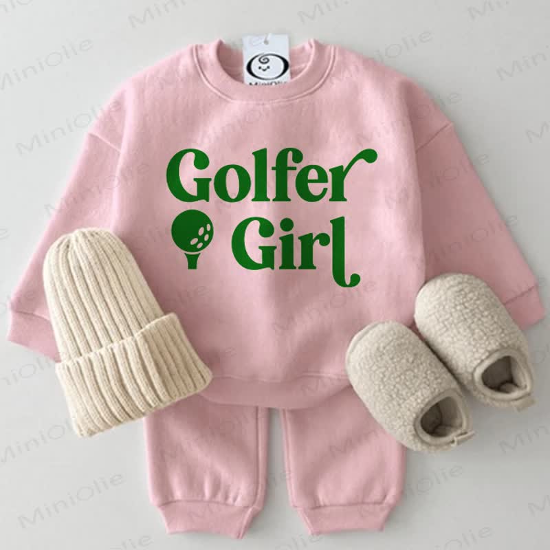 GOLFER GIRL Baby Sweatshirt 2-piece Pink Set - Pink - 2-3T - image 1