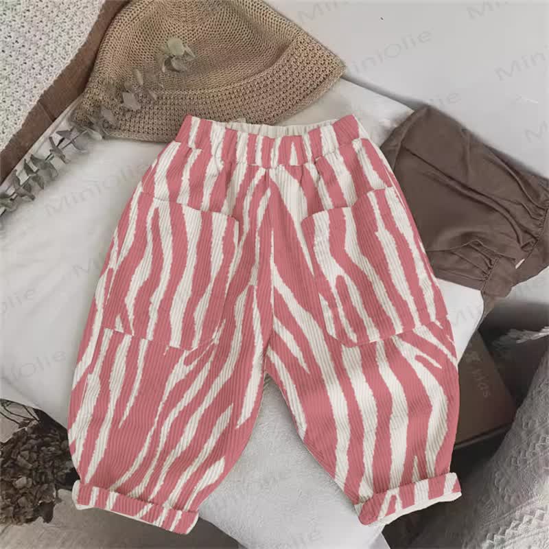 Baby Toddler Striped Pink Corduroy Pants - Pink - 3-5T - image 1