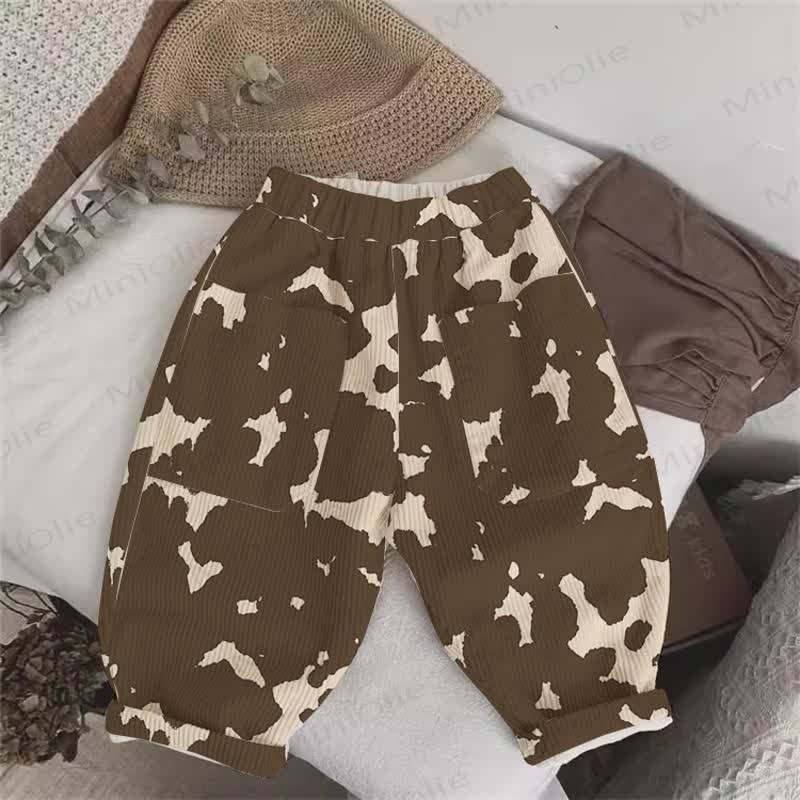 Baby Toddler Cow Print Corduroy Pants - Brown - 3-5T - image 1