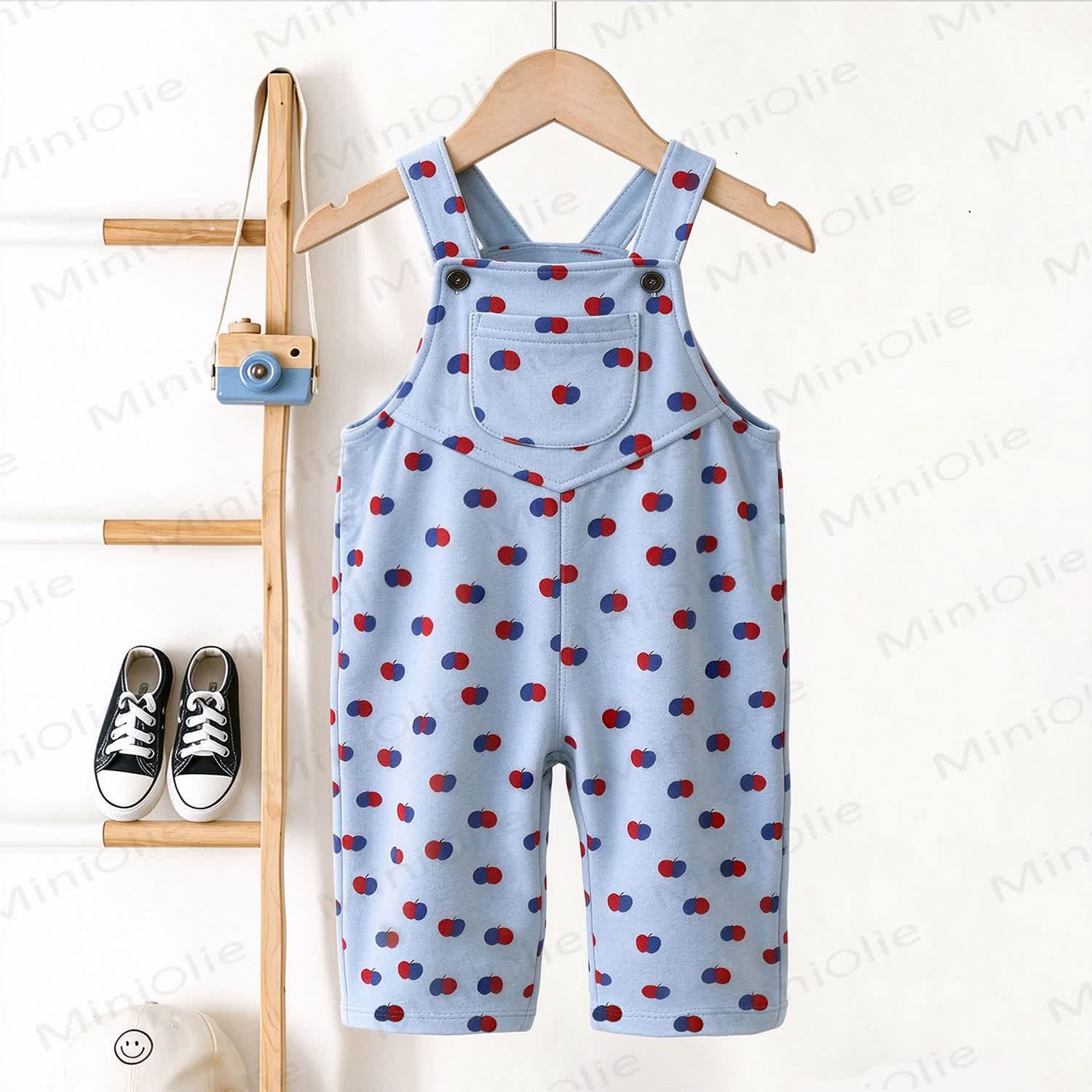 Baby Toddler Apple Blue Overalls - Blue - 3-5T - image 1