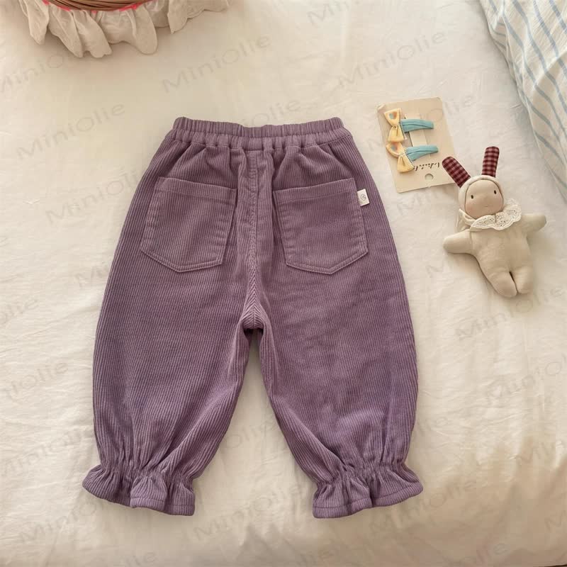Toddler Purple Corduroy Elastic Waist Harem Pants - image 2