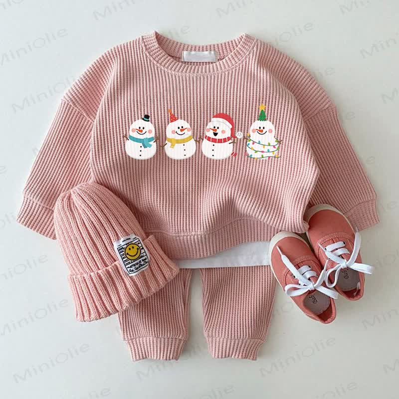 Baby Christmas Snowman Pink 2-Piece Set - Pink - 2-3T - image 1