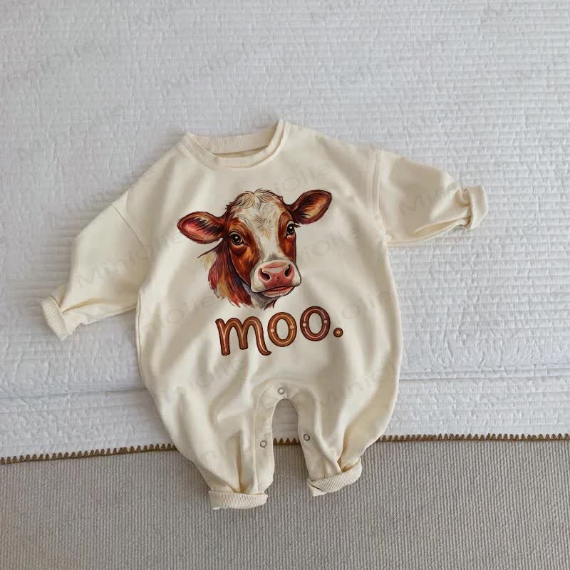 MOO. Baby Bull Beige Romper - Beige - 2-3T - image 1