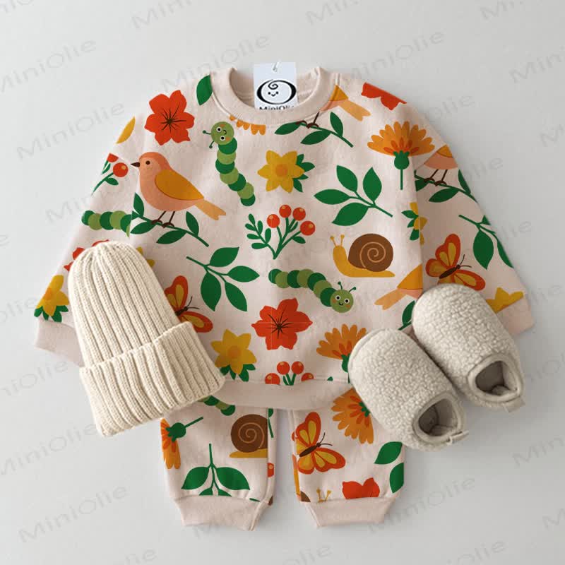 Baby Toddler Garden Print Beige 2-piece Set - Beige - 3-5T - image 1