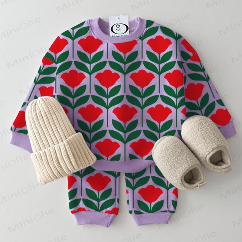 Baby Flower Purple 2-piece Set - Purple - 2-3T - image 1
