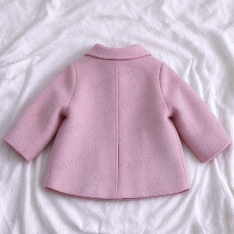 Toddler Girl Pink Pom-Pom Collar Coat - image 2