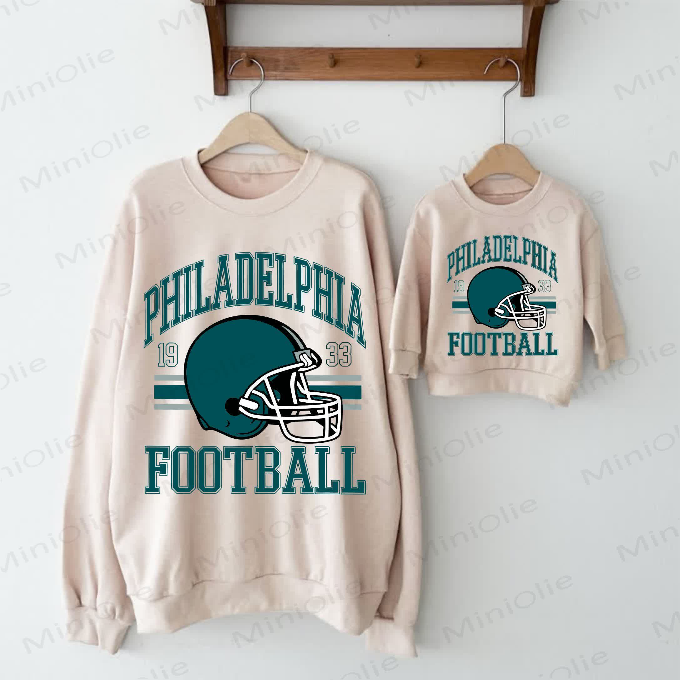 PHILADELPHIA FOOTBALL Football Helmet Beige Family Sweatshirt - Beige - Adult Sweatshirt: XL - image 1