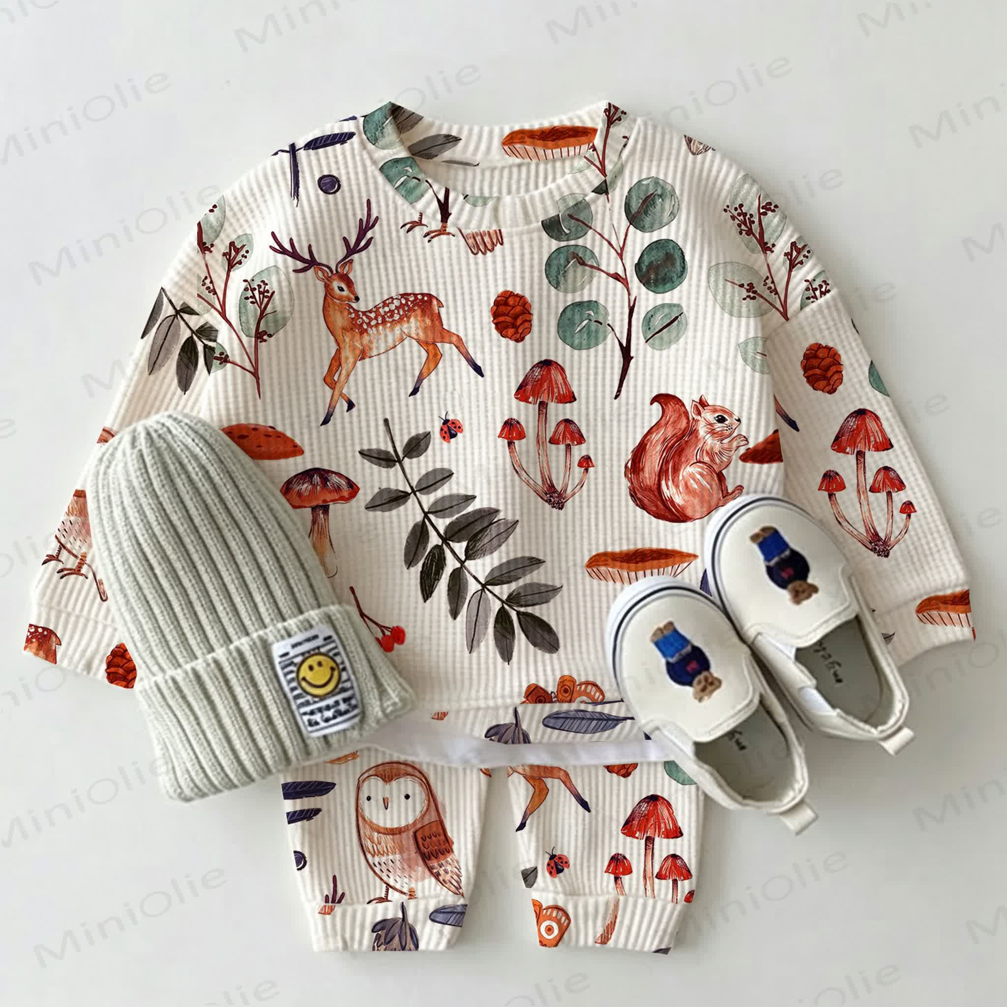 Baby Forest White Waffle 2-piece Set - White - 2-3T - image 1