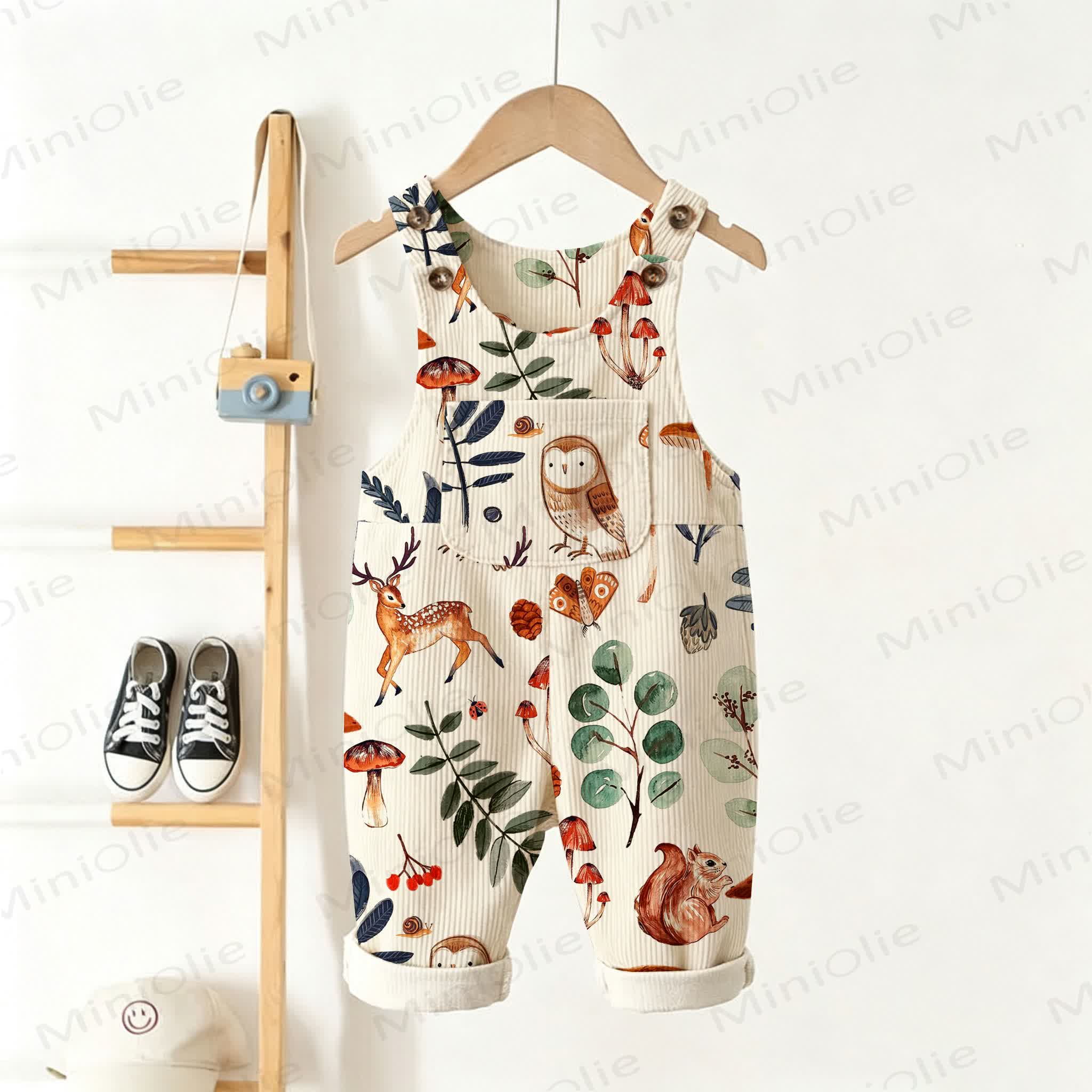 Baby Toddler Forest Beige Corduroy Overalls - Beige - 3-5T - image 1