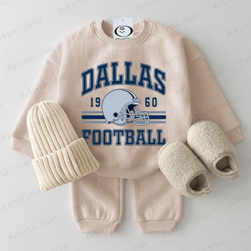 DALLAS FOOTBALL Baby Light Grey Sweatshirt 2-piece Set - Beige - 2-3T - image 2